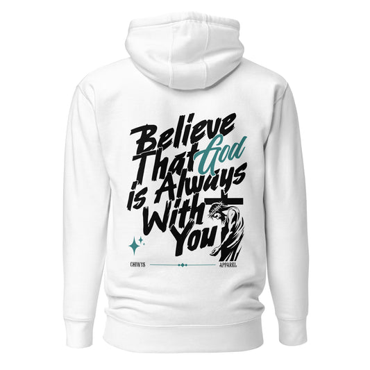 Sudadera Blanca con capucha Believe That God