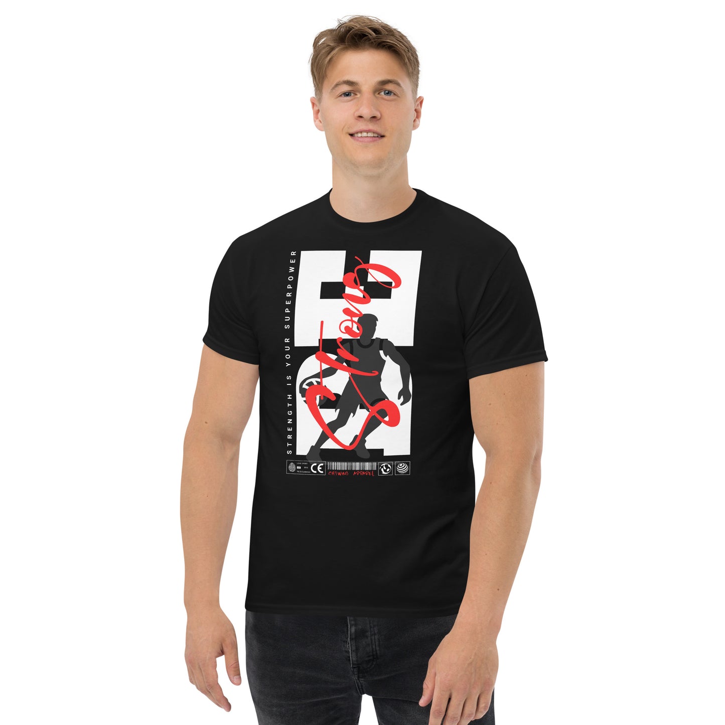 joven con Camiseta Unisex BE STRONG