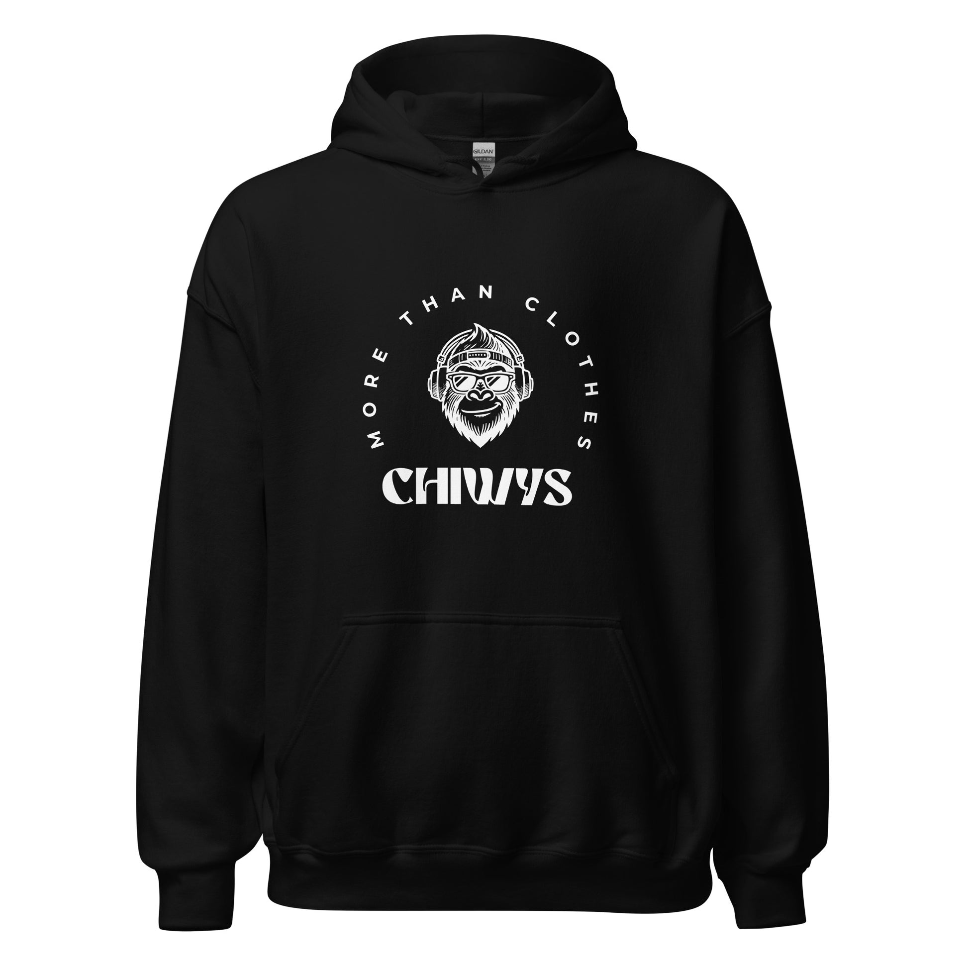 Sudadera unisex cómoda con diseño gráfico CHIWYS en color negro, ideal para el estilo diario y la comodidad.