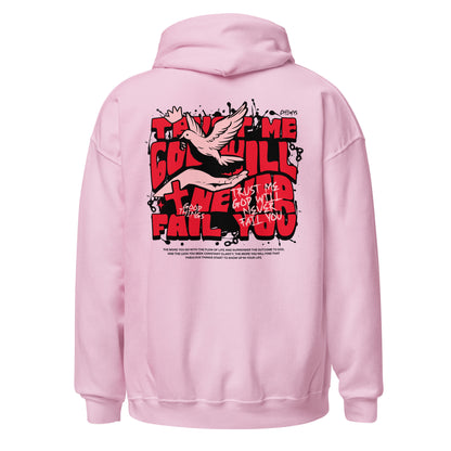 Sudadera rosa Trust me god Wil Never Fail You