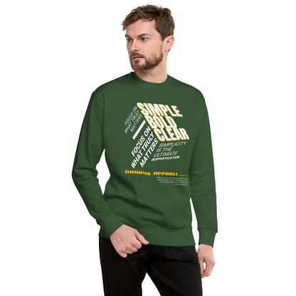 Sudadera gruesa unisex Sencillo y Elegante en color verde con diseño gráfico moderno.