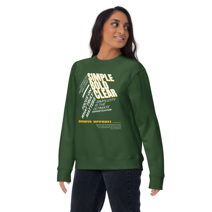 Sudadera gruesa unisex Sencillo y Elegante en verde, con diseño gráfico moderno y ajuste cómodo.