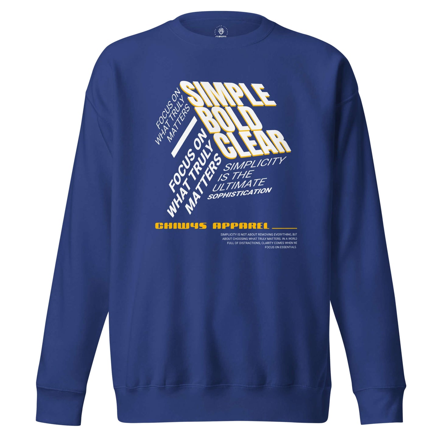 Sudadera gruesa unisex Sencillo y Elegante de color azul con diseño moderno y elegante.